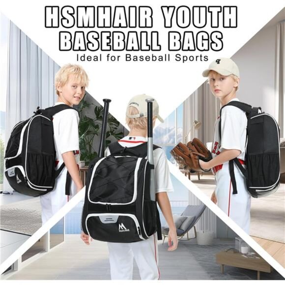 Baseball Bag-Baseball Backpack Holder for Baseball, Large Main Compartment - Picture 4 of 7